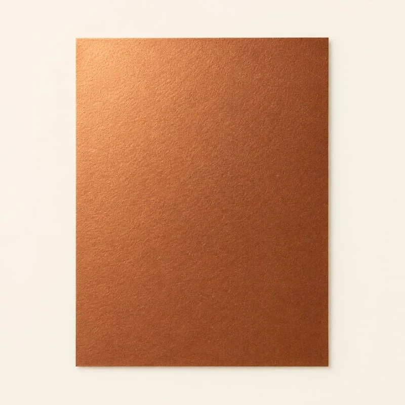 Musterkarten aus kupferfarbenem Metallic-Verpackungspapier