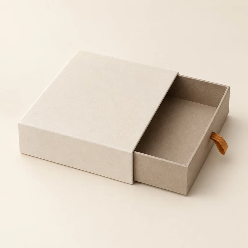 Verpackungsbox mit Schuber und Schublade